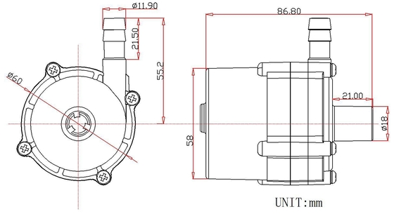 Pompes de renforcement de 12 V/ 24 V pour machine de refroidissement et pompe à lumière LED JQ-P6201 Débit maximal 21 L/min